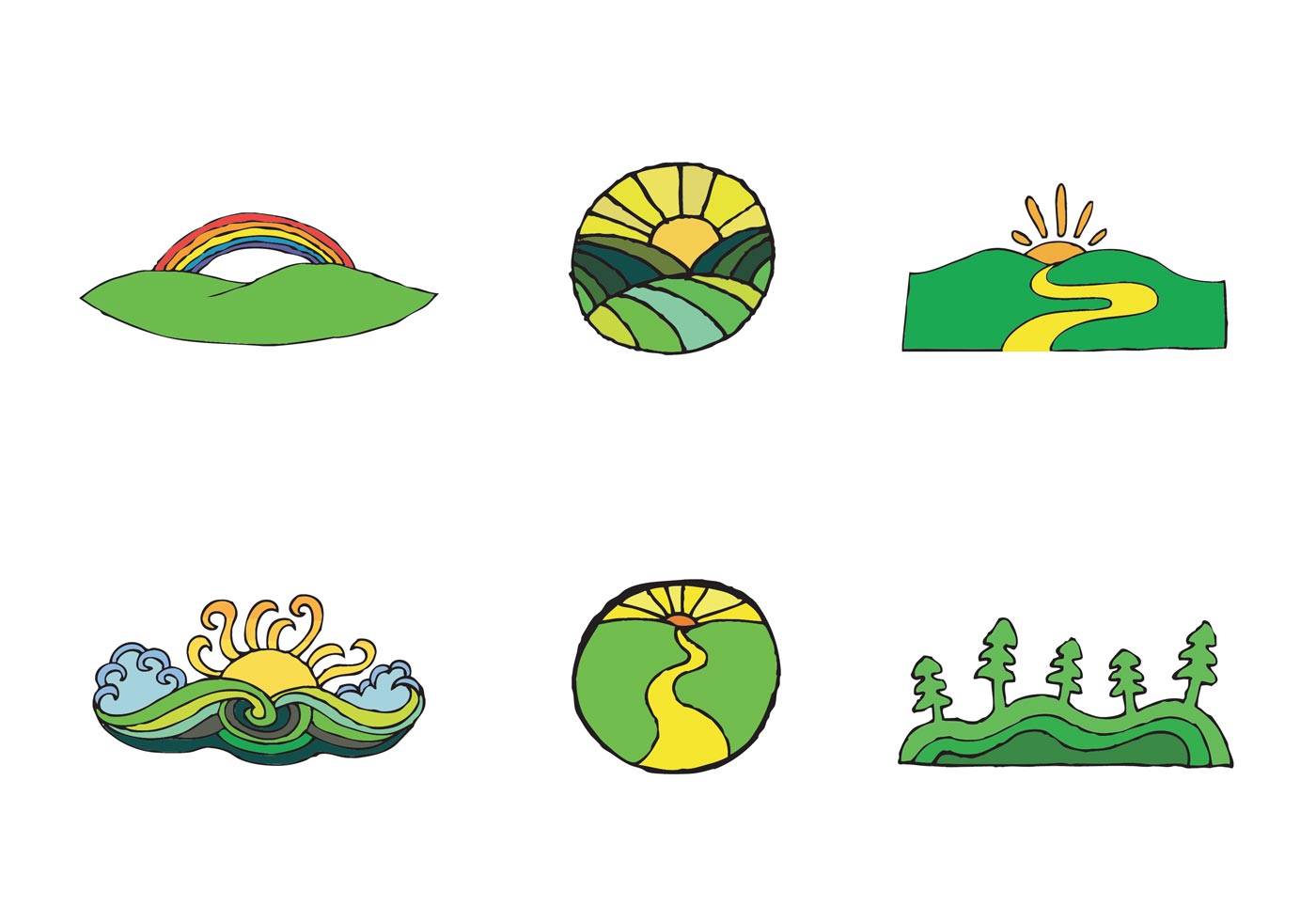 Free Rolling Hills Vector Series 88293 Vector Art at Vecteezy