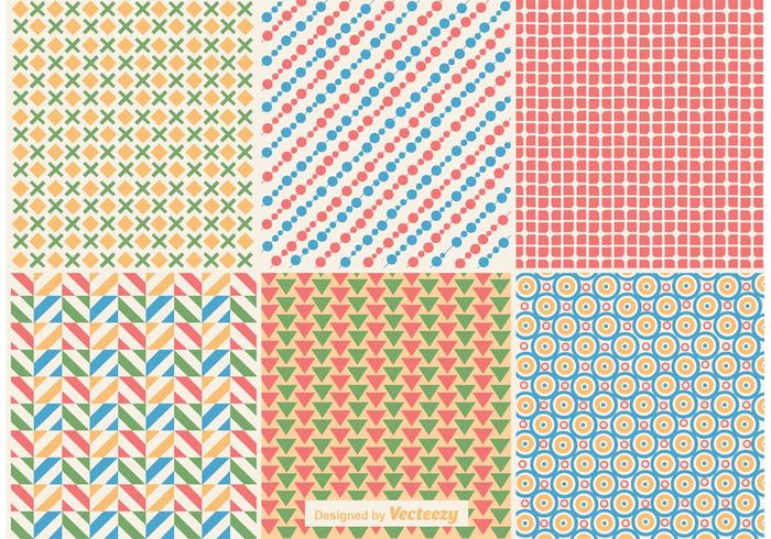 Geometric Retro Background Patterns vector