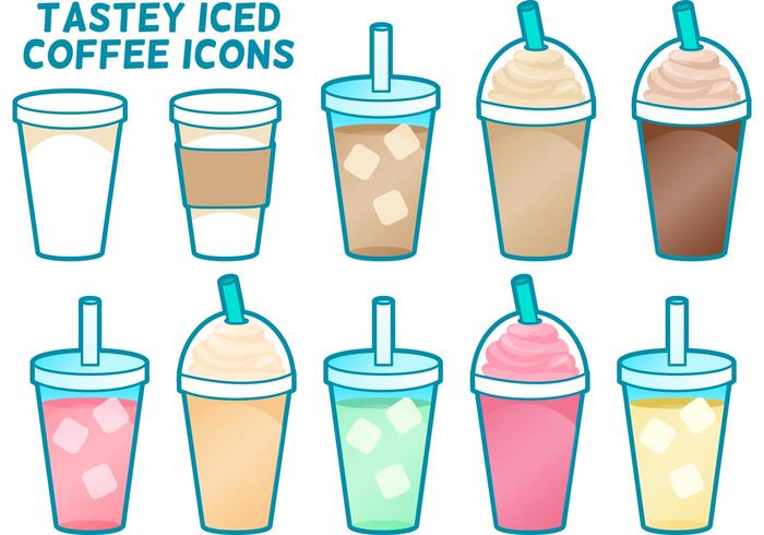 Tastey Iced Coffee Rendered Icons vector