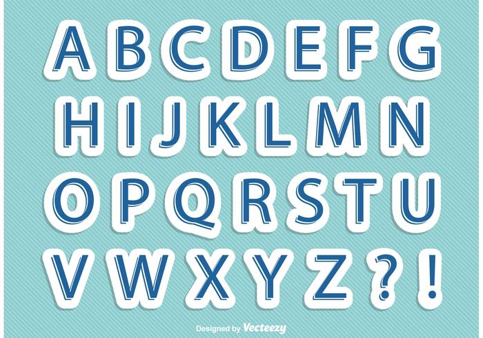 Retro Comic Style Alphabet vector