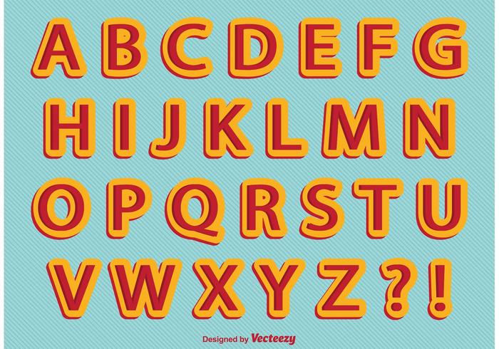 Retro Comic Style Alphabet vector