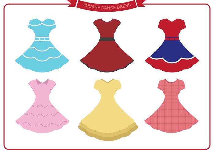 Square Dance Dress Vectors