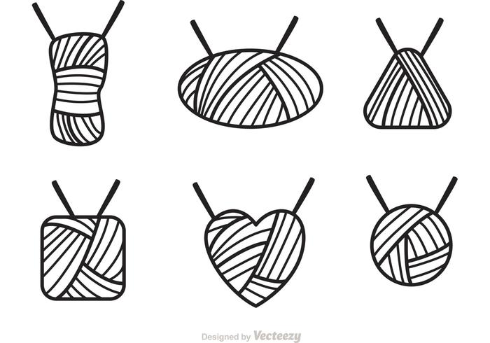 yarn black and white clipart - photo #50