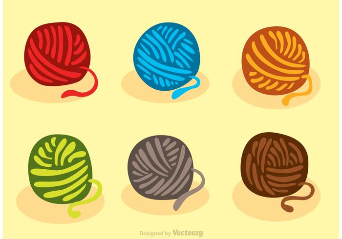 Colorful Ball Of Yarn Vectors