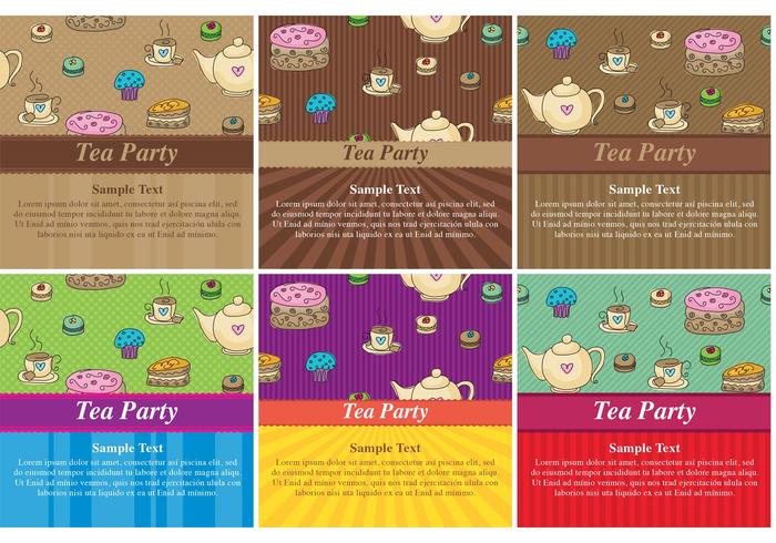 High Tea Party Vector Cards