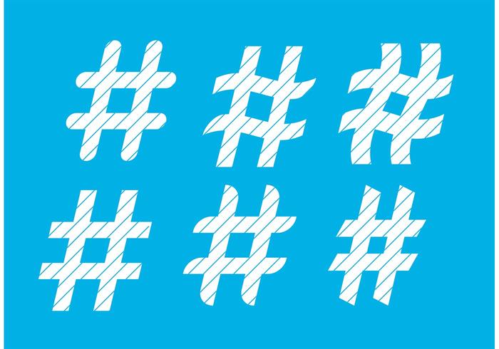 Striped Hashtag Vectors