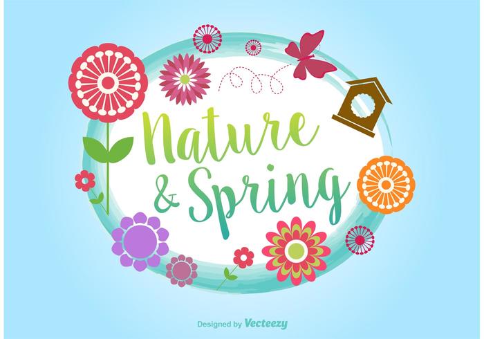 Springtime Typographic Vector Background