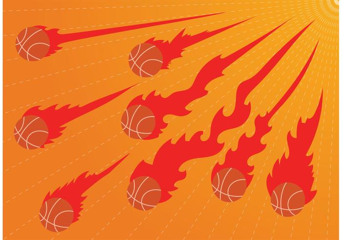Burning Basketball on Fire Vectors Burning Basketball on Fire Vectors
