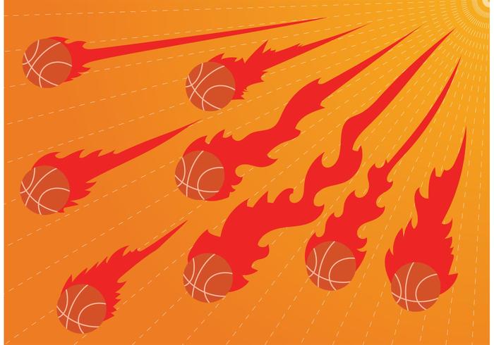 Quema de baloncesto en vectores de fuego