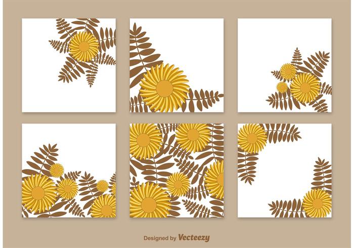 Floral Cards Template Vectors 