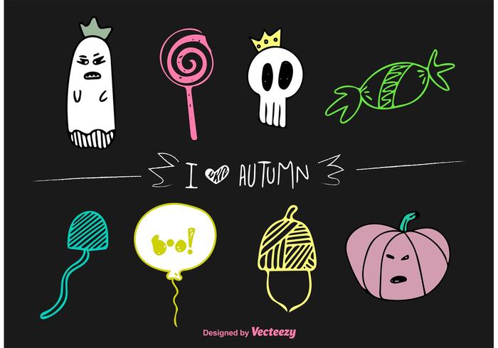 Autumn Halloween Vector Doodles Autumn Halloween Vector Doodles
