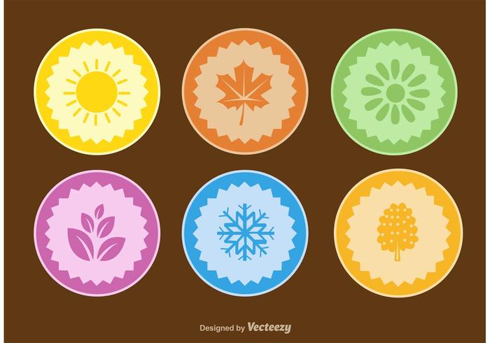 Seasons Flat Vector Badges