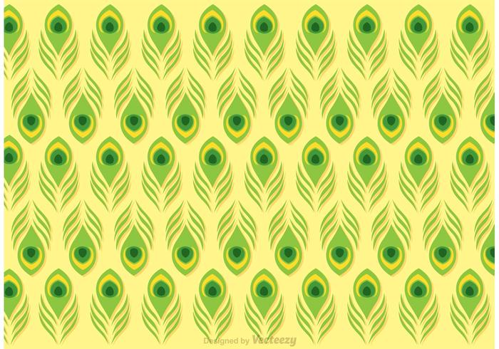 Lime Green Peacock Feather Pattern Vector