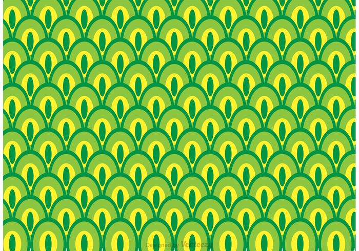 Green Peacock Tail Pattern Vector