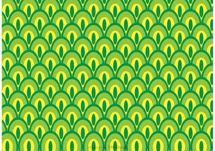 Green Peacock Tail Pattern Vector