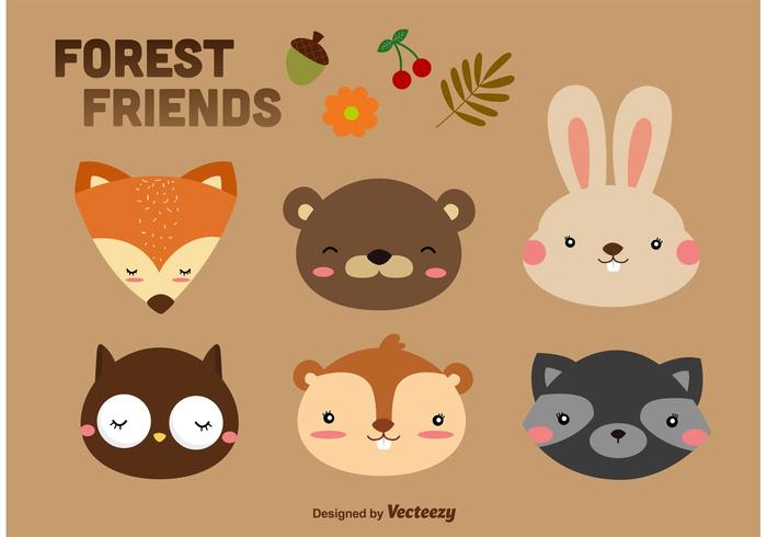 Forest Animals Cartoon Vectors