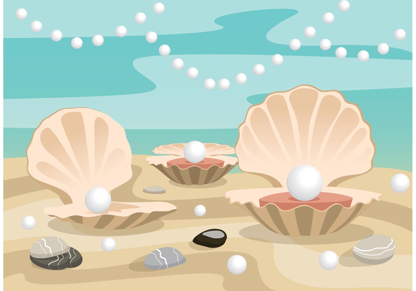 Pearl Shell Vector background - Download Free Vector Art, Stock