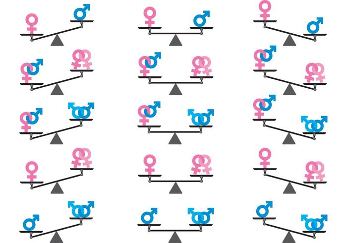 Gender And Couples See Saw Vectors