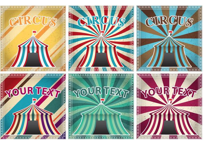 Vintage Big Top Vector Cards