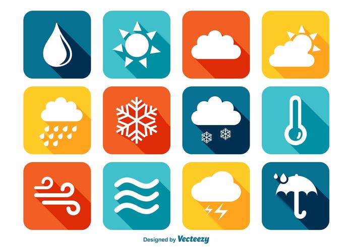 Iconos de clima colorido vector