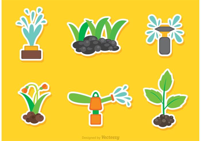 Garden and Lawn Sprinkler Vectors Garden and Lawn Sprinkler Vectors