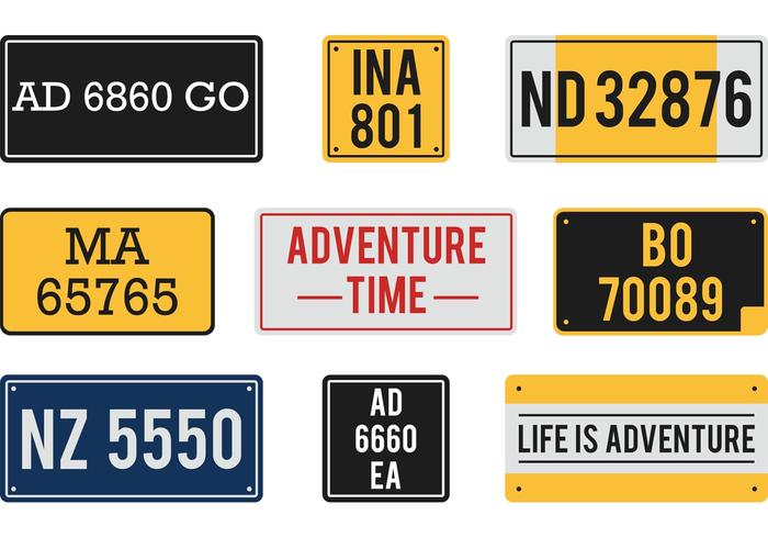 Free Vector License Plates