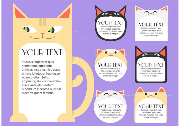 Caja de texto de gato Tempalte Vector Libre