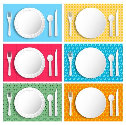 Placas de picnic de papel vector