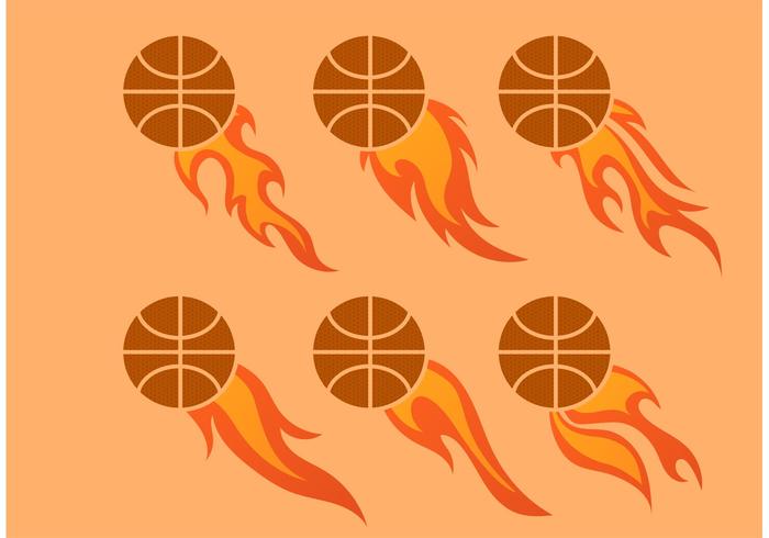 Another Flaming Basketball Vector Set