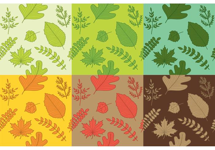 Hand Drawn Leaves Pattern Vectors