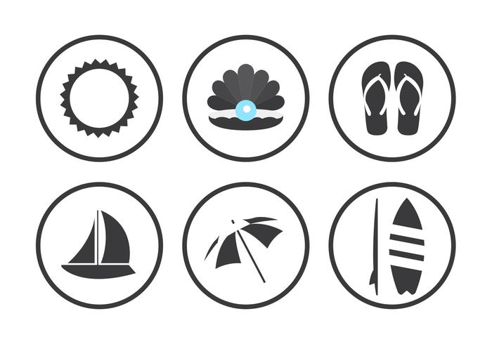 Iconos de vector de playa