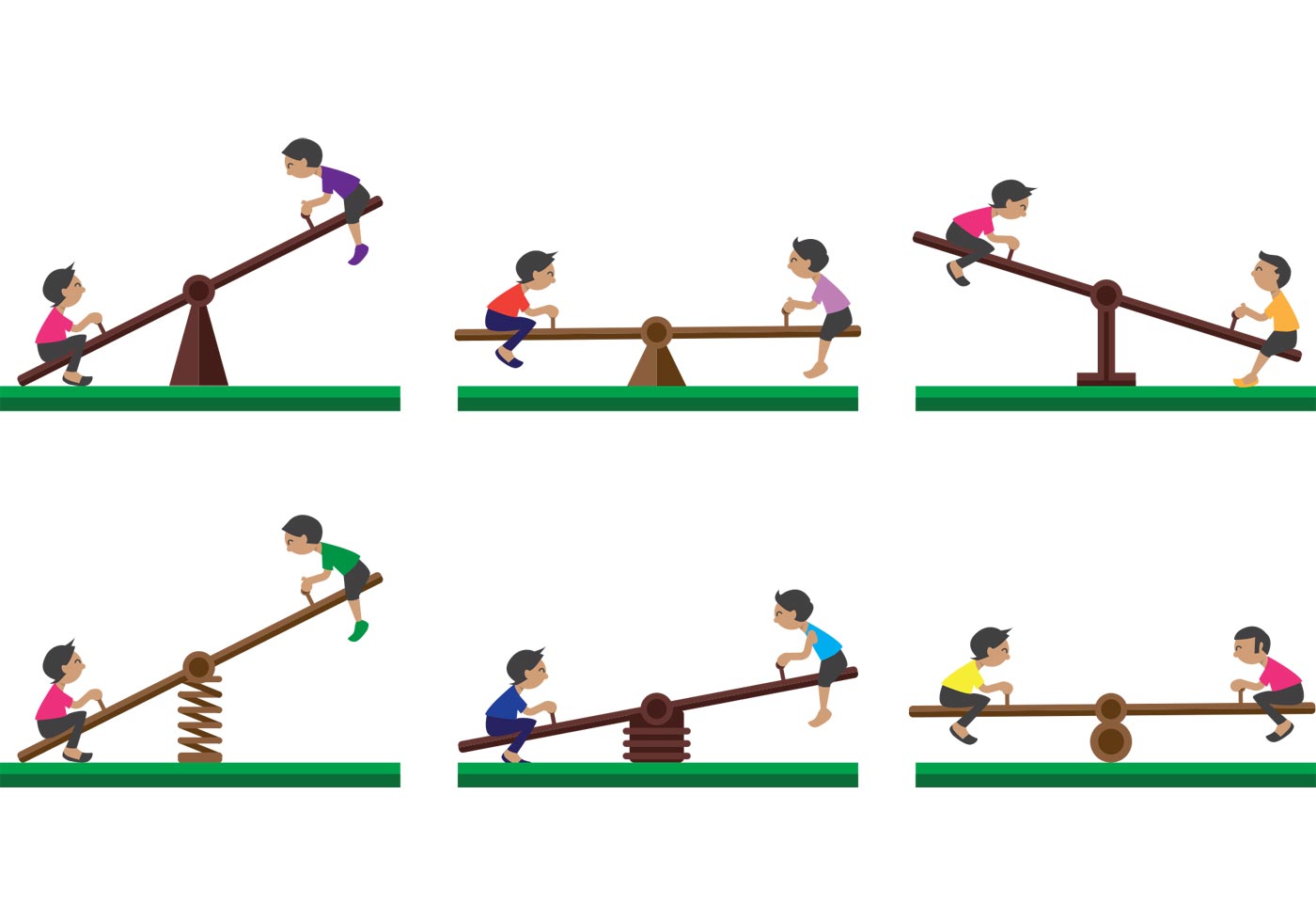 See Saw Vectors with Kids - Download Free Vector Art, Stock Graphics