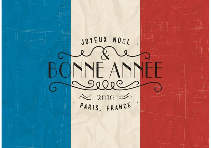 Free Retro Bonne Année Typography Vector