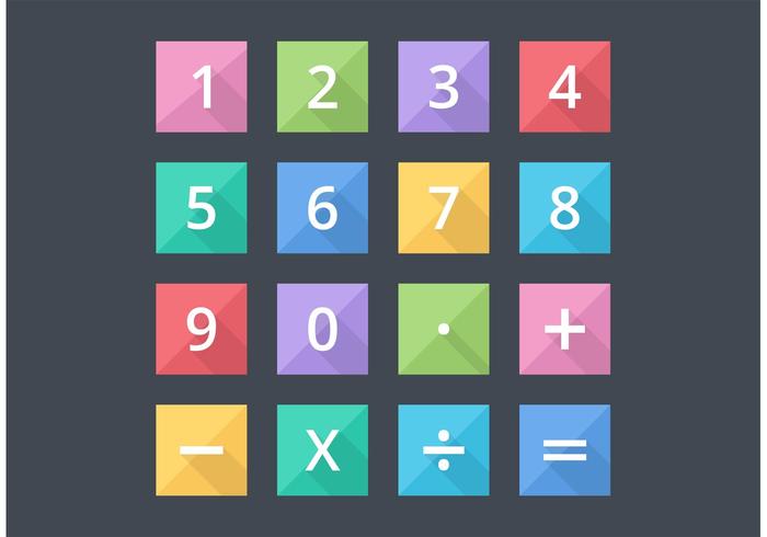 Free Numbers And Mathematical Flat Vector Icons