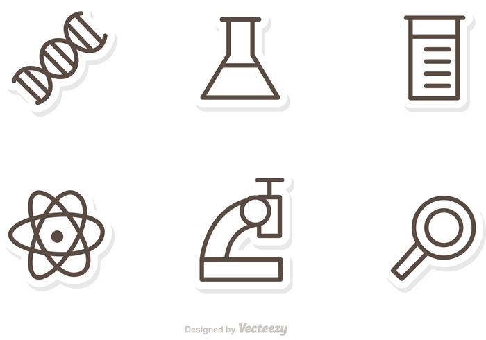 Esquema de los iconos de la ciencia Vector