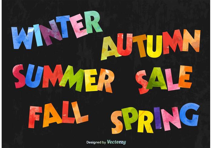 Seasonal Colourful Text Signs Seasonal Colourful Text Signs