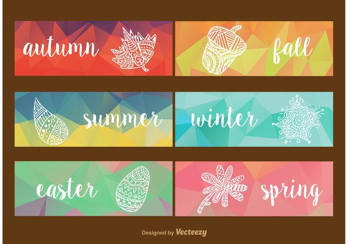 Seasonal Geometric Labels vector