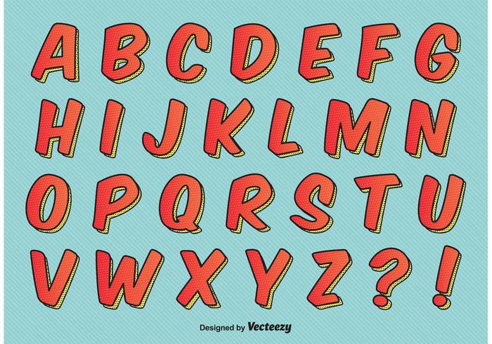 Comic Style Alphabet vector