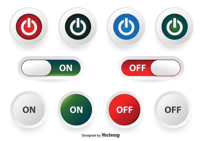 Off and On Button Set vector