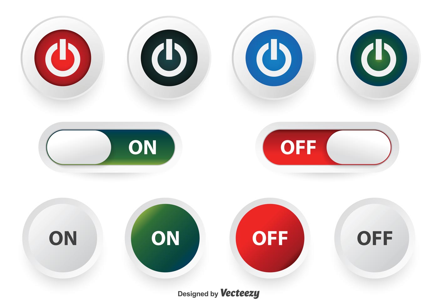 Download Off and On Button Set 88781 - Download Free Vectors, Clipart Graphics & Vector Art