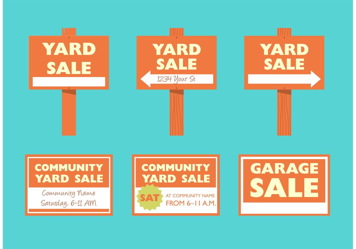 Yard Sale Signs 88785 Vector Art at Vecteezy