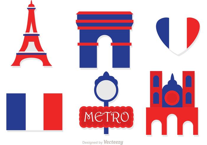 Paris Flat Icons Vector Paris Flat Icons Vector