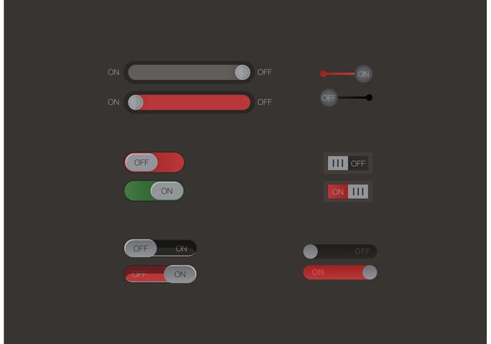 Toggle On Off Switch Set vector