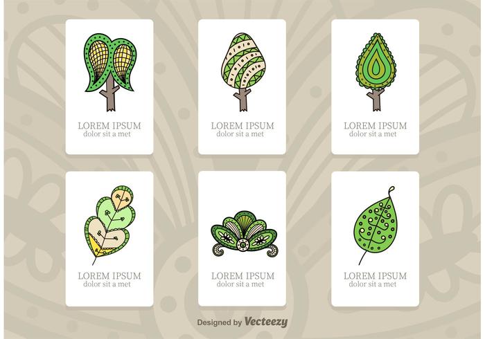 Tree Illustration Cards vector