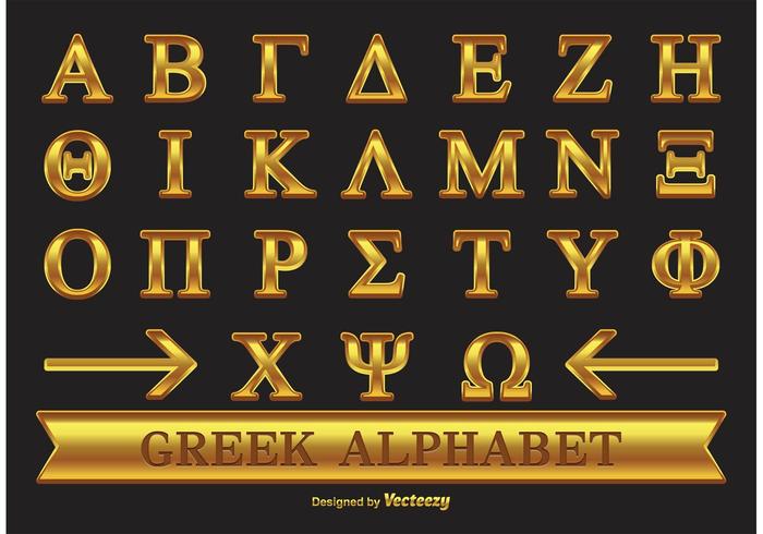 Gold Greek Alphabet vector