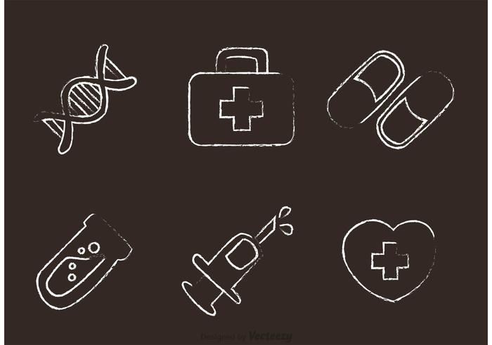 Chalk Drawn Medical Icons Vector Chalk Drawn Medical Icons Vector