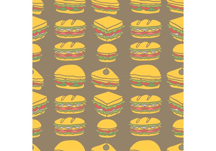 Free Club Sandwich Seamless Pattern Vector