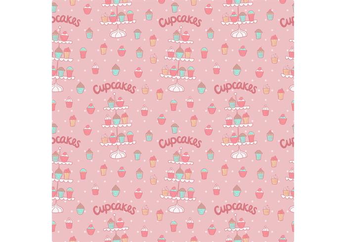Free Cupcake Stand Seamless Pattern Vector