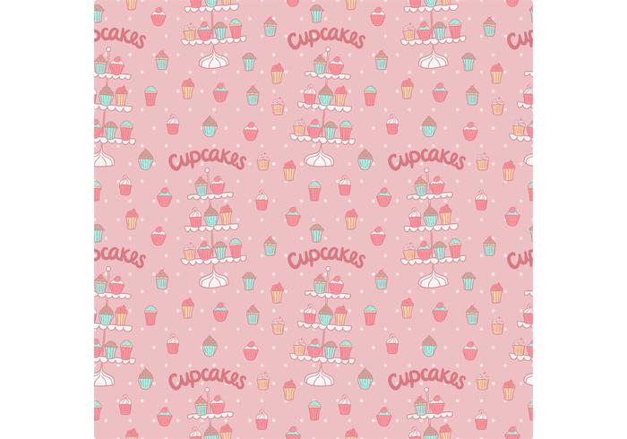 Free Cupcake Stand Seamless Vector Patrón