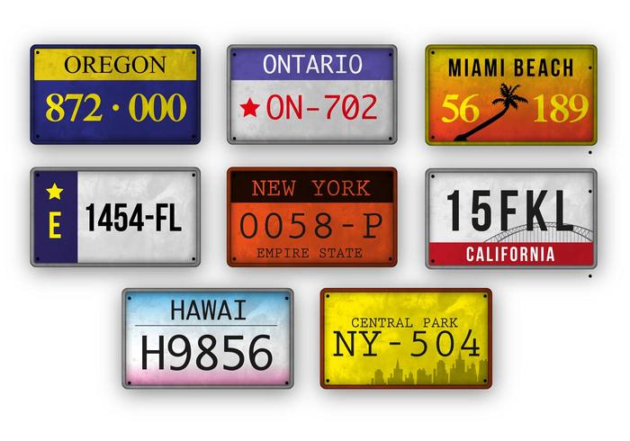 Feee lisense plate vector set Feee lisense plate vector set